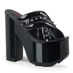 Demonia Studded Slip On Platform Sandal